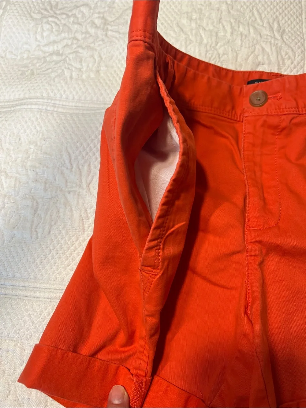 J. Crew Women's Orange & Navy AND  Banana Republic orange Flat Front Shorts